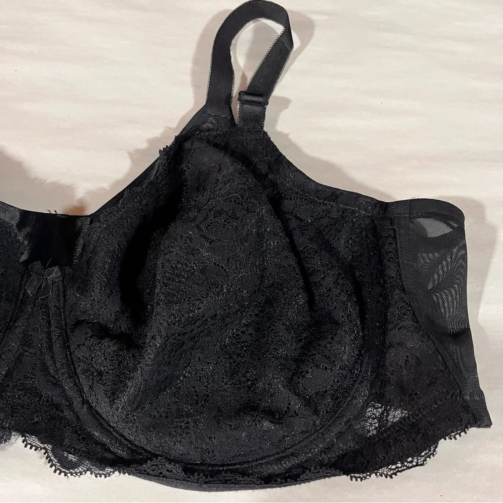 Torrid Black Lace Unlined Full Coverage Underwire Bra 46D - Picture 3 of 12